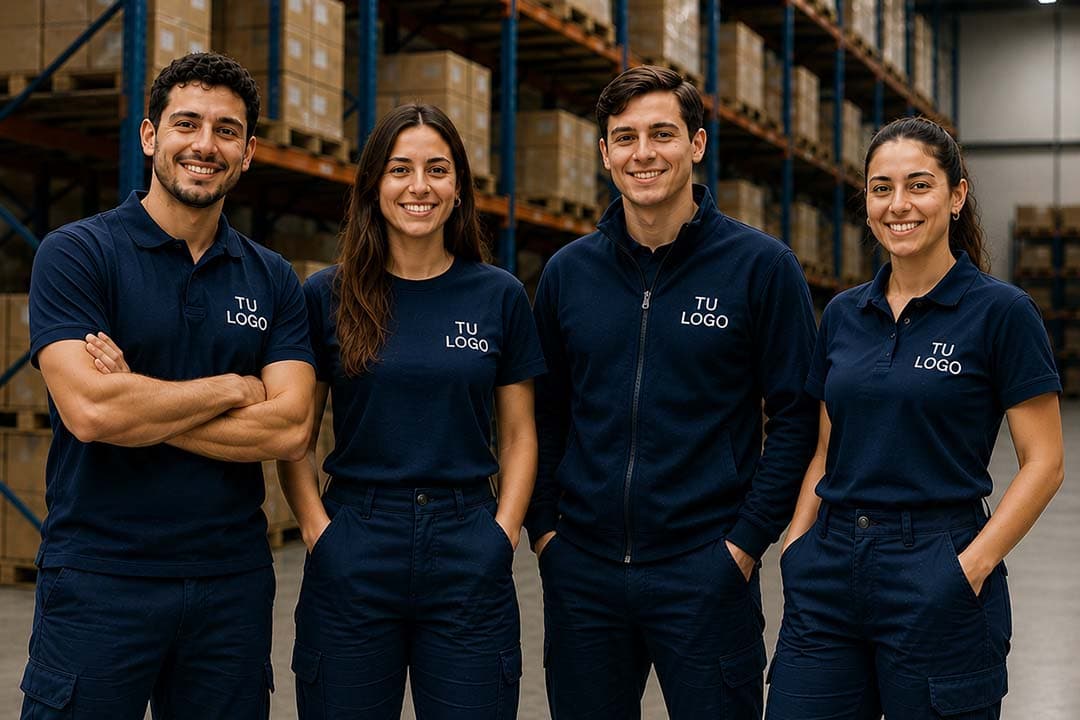 Equipo vistiendo uniformes Emsatex